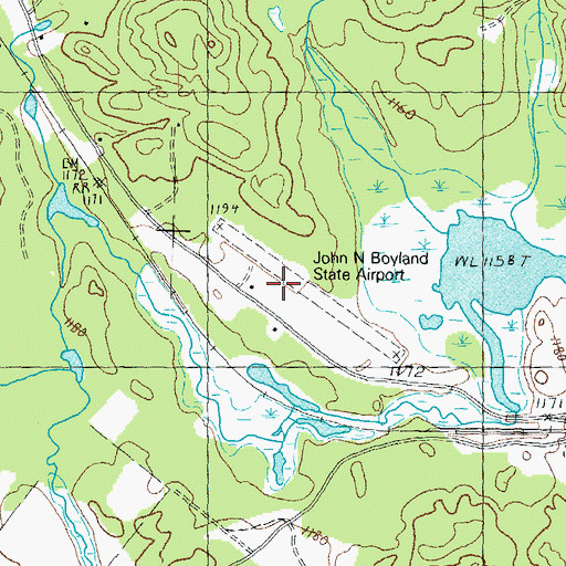 Topographic Map of John H Boylan State Airport (Island Pond), VT