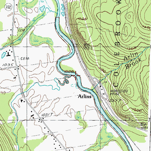 Topographic Map of Willard Stream, VT