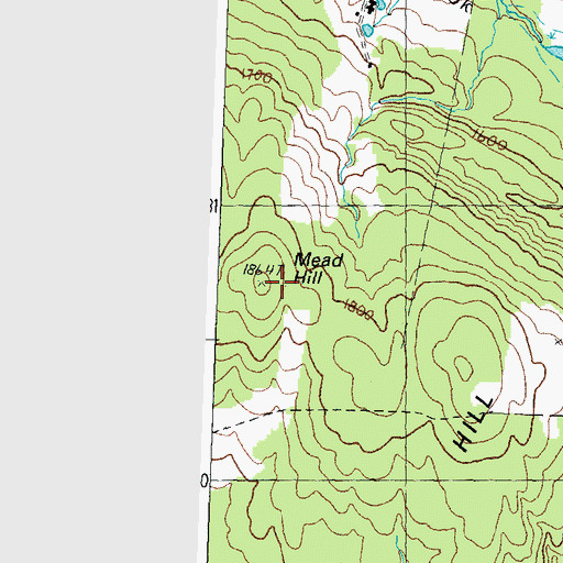 Topographic Map of Mead Hill, VT