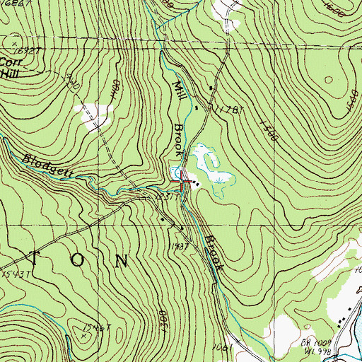 Topographic Map of Mill Brook, VT