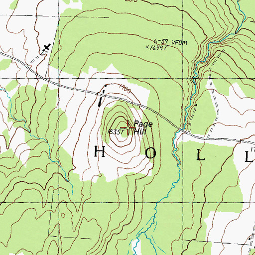 Topographic Map of Page Hill, VT