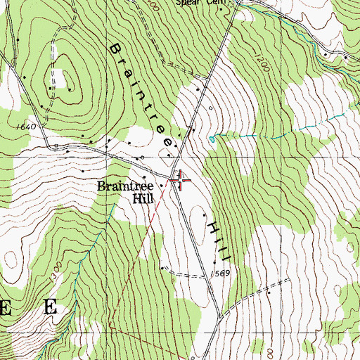 Topographic Map of Braintree Hill, VT