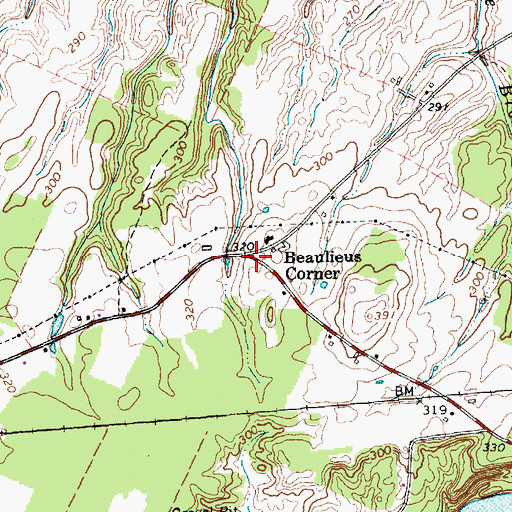 Topographic Map of Beaulieus Corner, VT