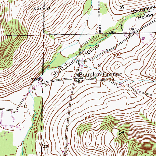 Topographic Map of Bouplon Corner, VT