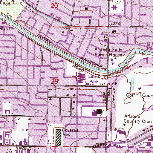 Topographic Map of Ingleside Elementary School, AZ