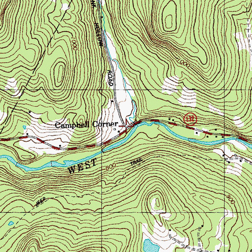 Topographic Map of Campbell Corner, VT