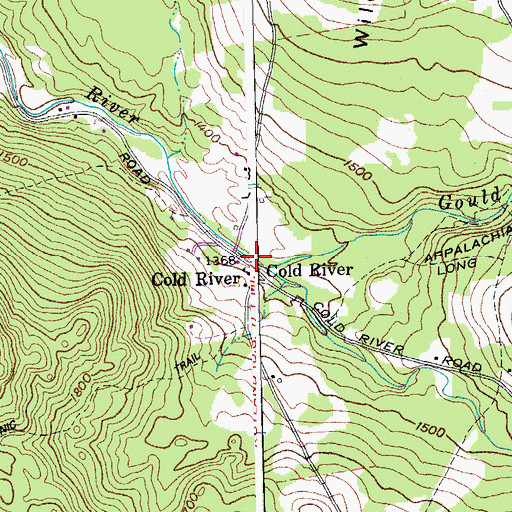 Topographic Map of Cold River, VT