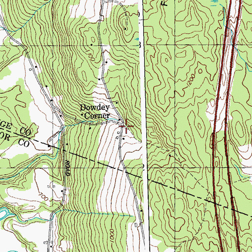 Topographic Map of Dowdey Corner, VT