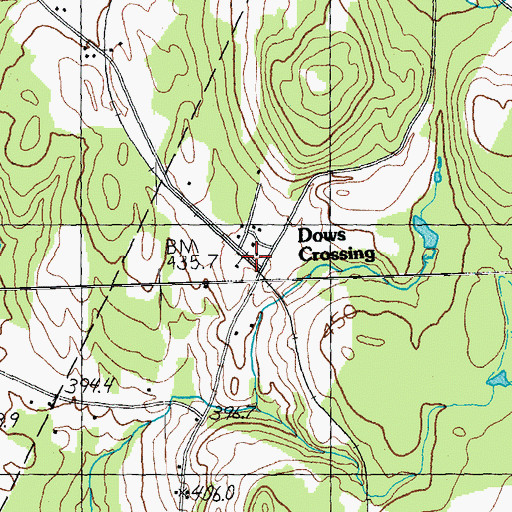 Topographic Map of Dows Crossing, VT