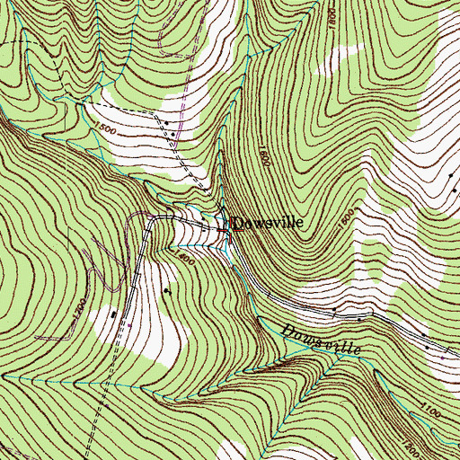 Topographic Map of Dowsville, VT