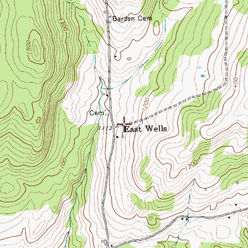 Topographic Map of East Wells, VT