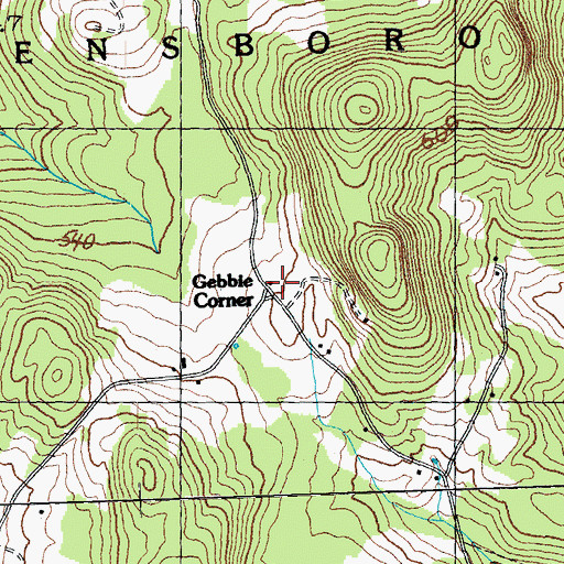 Topographic Map of Gebbie Corner, VT
