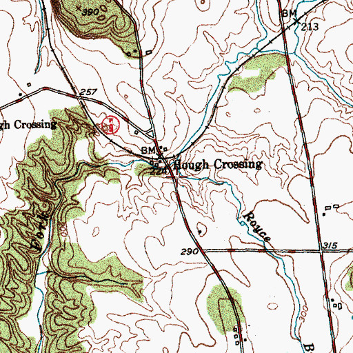 Topographic Map of Hough Crossing, VT