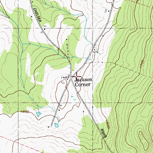Topographic Map of Jackson Corner, VT