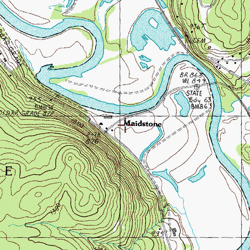 Topographic Map of Maidstone, VT