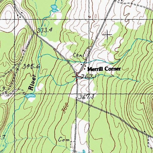Topographic Map of Merrill Corner, VT