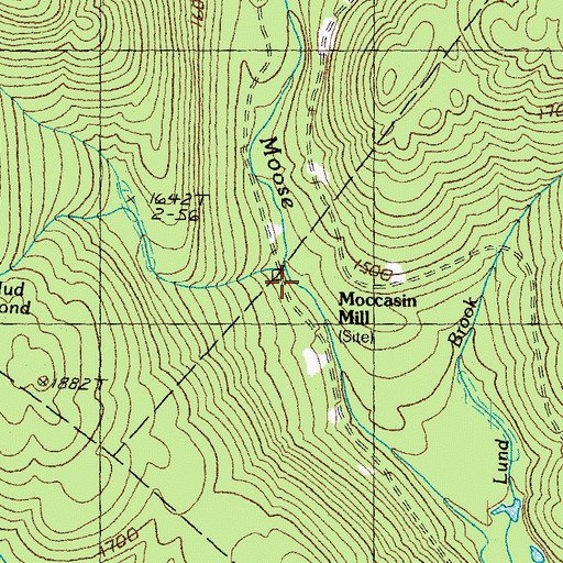 Topographic Map of Moccasin Mill, VT
