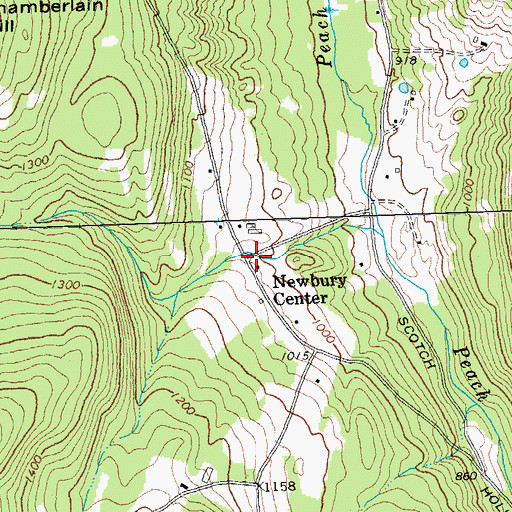 Topographic Map of Newbury Center, VT