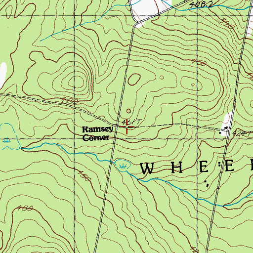Topographic Map of Ramsey Corner, VT