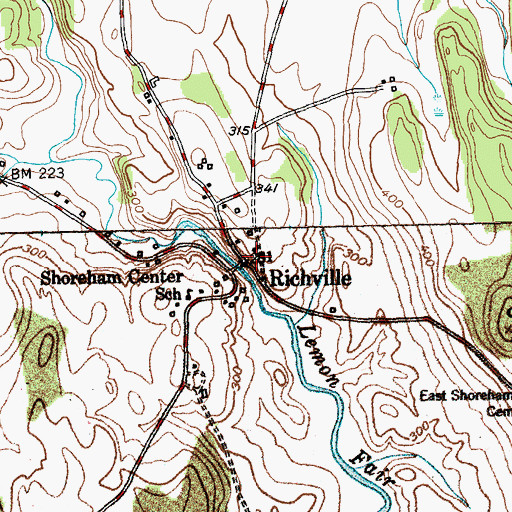 Topographic Map of Richville, VT