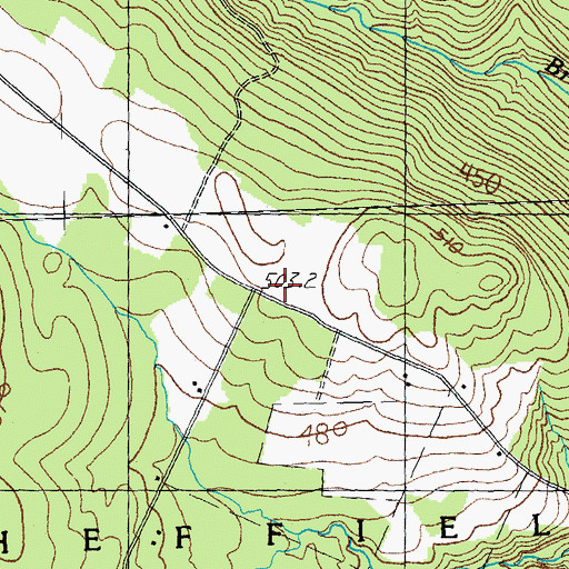 Topographic Map of Sheffield Square, VT