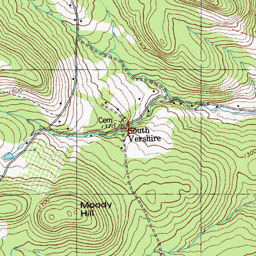Topographic Map of South Vershire, VT