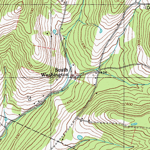 Topographic Map of South Washington, VT