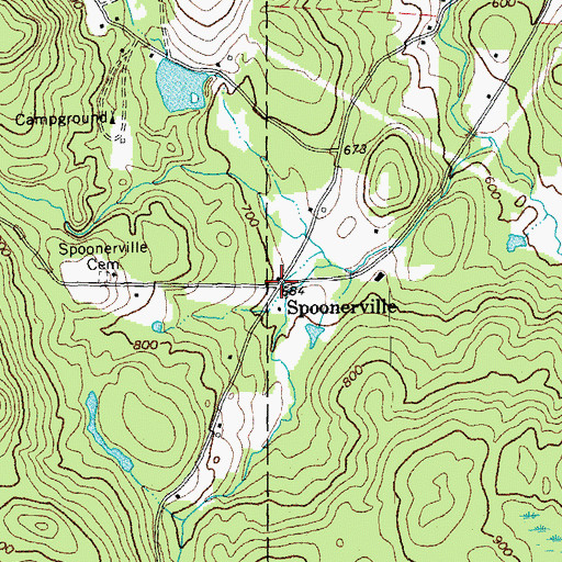 Topographic Map of Spoonerville, VT
