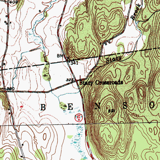 Topographic Map of Stacy Crossroads, VT