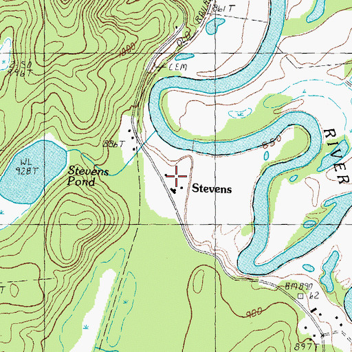 Topographic Map of Stevens, VT