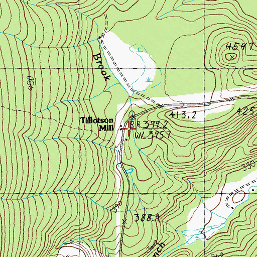 Topographic Map of Tillotson Mill, VT