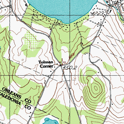 Topographic Map of Tolman Corner, VT