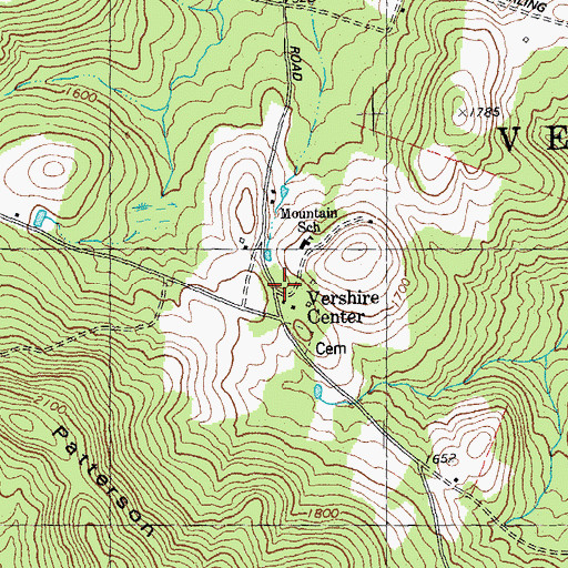 Topographic Map of Vershire Center, VT