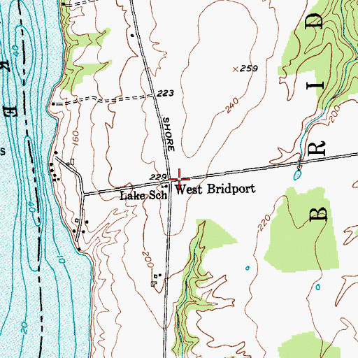 Topographic Map of West Bridport, VT