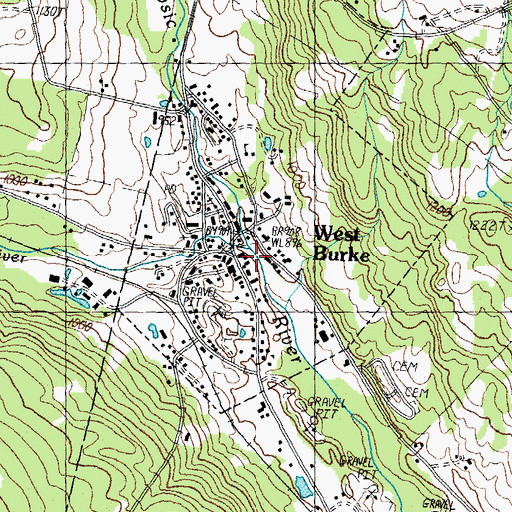 Topographic Map of West Burke, VT