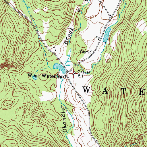 Topographic Map of West Waterford, VT