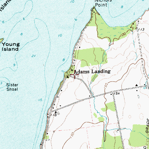 Topographic Map of Adams Landing, VT