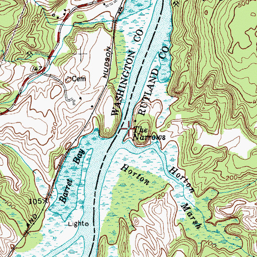 Topographic Map of The Narrows, VT