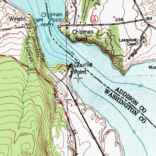 Topographic Map of Orwell Landing, VT