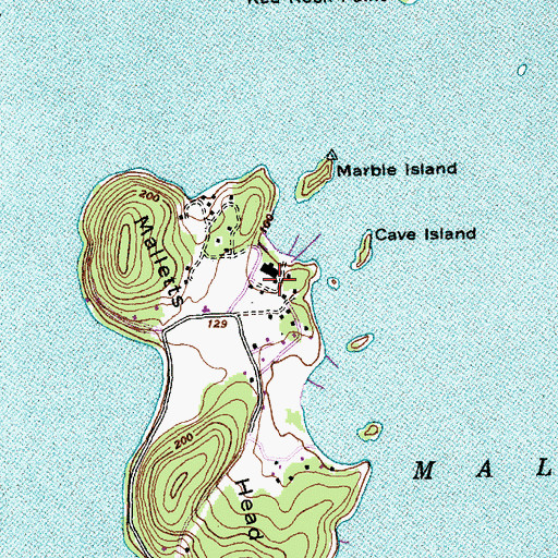 Topographic Map of Marble Island Golf and Yacht Club, VT