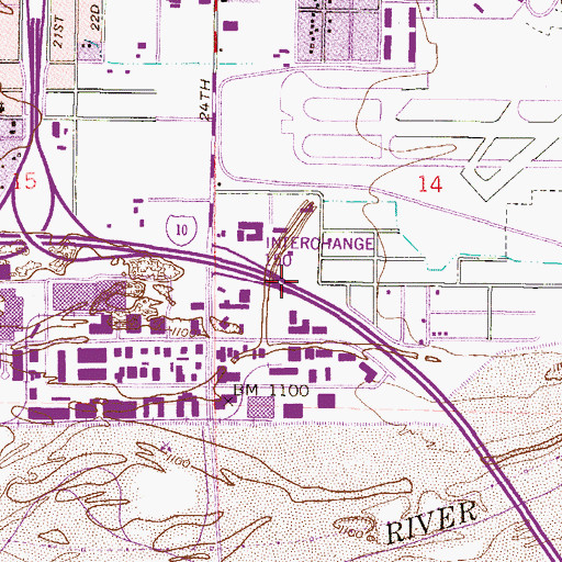 Topographic Map of Interchange One Hundred Fifty, AZ