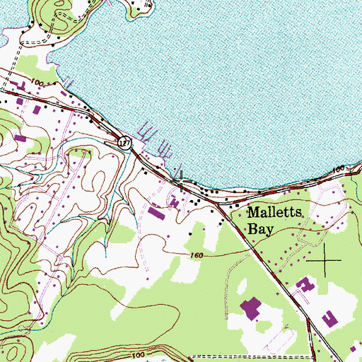 Topographic Map of Jakes Marina, VT
