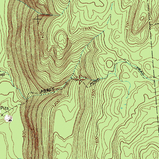 Topographic Map of Abbey Pond Trail, VT