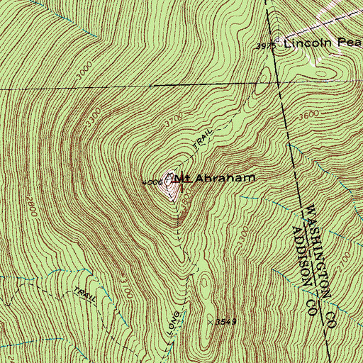 Topographic Map of Mount Abraham, VT