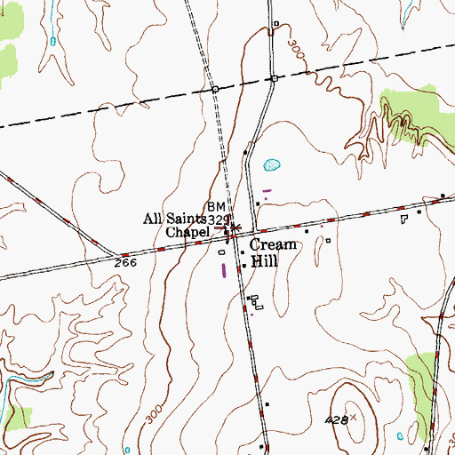 Topographic Map of All Saint Chapel, VT