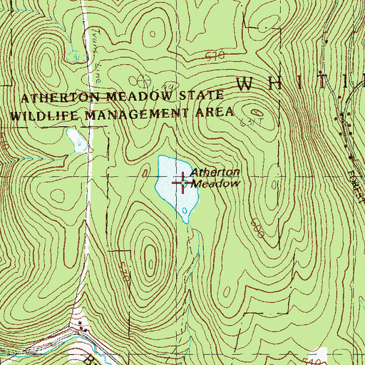 Topographic Map of Atherton Meadow, VT