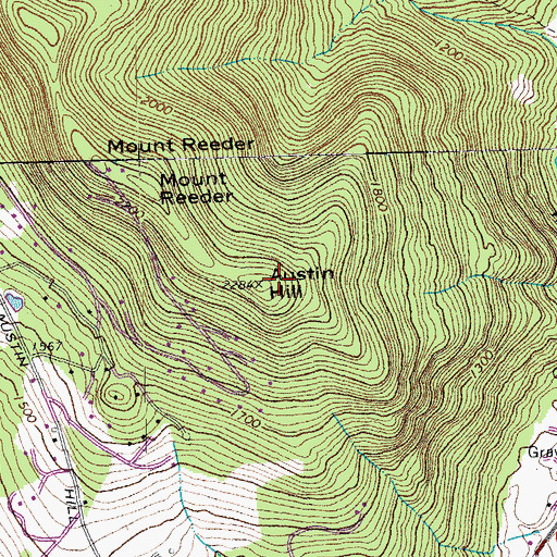 Topographic Map of Austin Hill, VT
