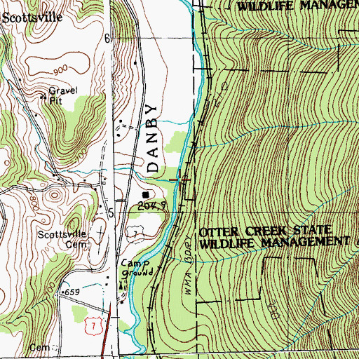 Topographic Map of Baker Brook, VT