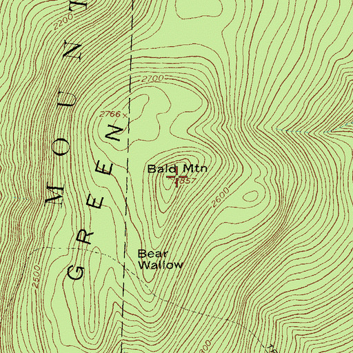 Topographic Map of Bald Mountain, VT