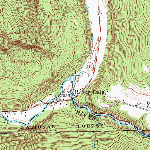 Topographic Map of Baldwin Creek, VT